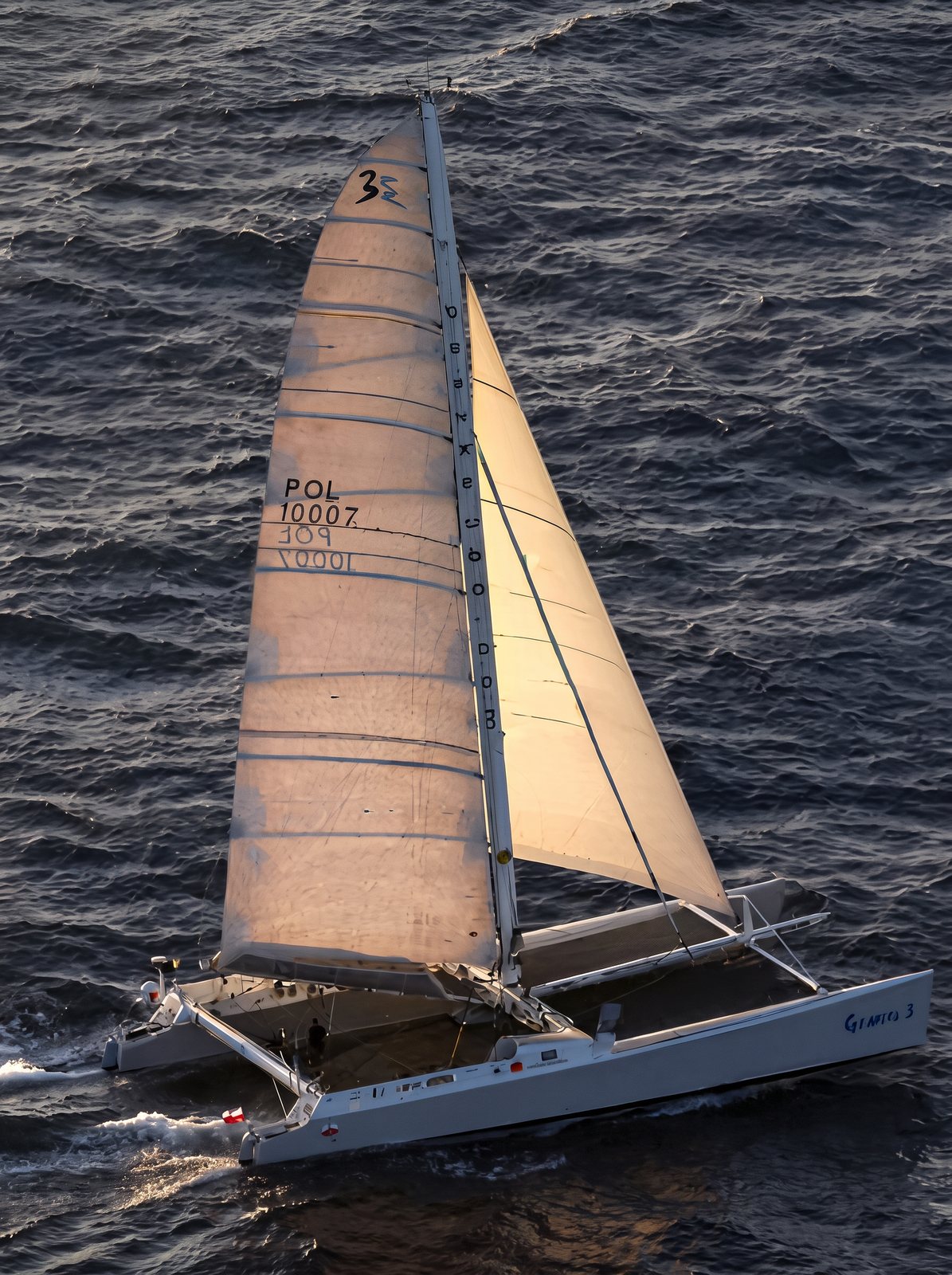 The Gemini 3 under sail – the racing catamaran the Bellevue ECO is built from
