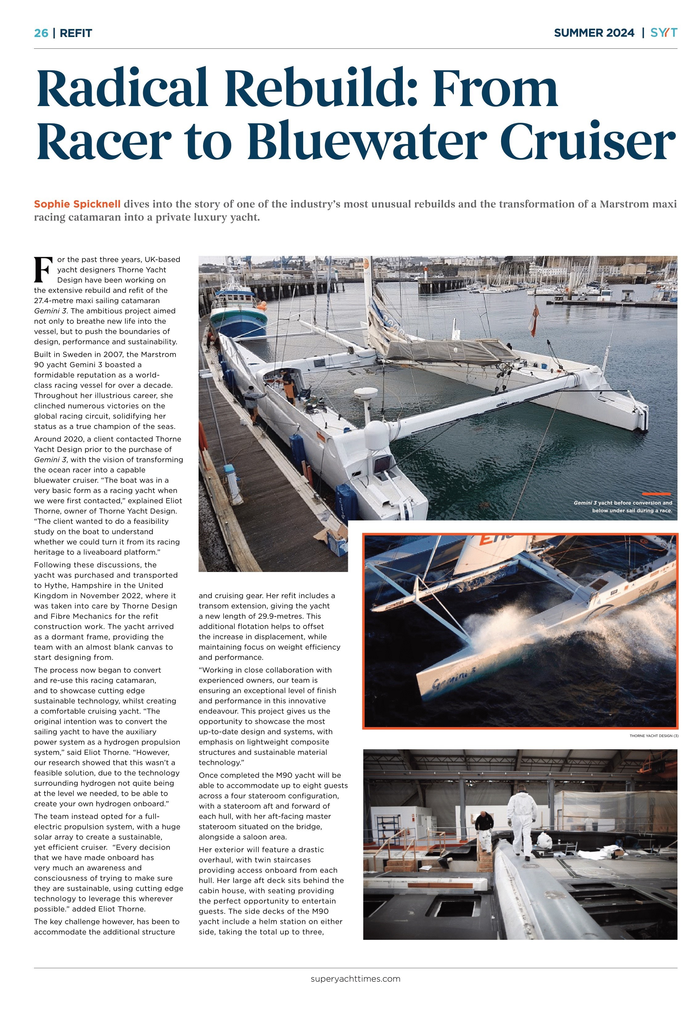 Zeitschriftenbeitrag „Radical Rebuild: From Racer to Bluewater Cruiser“, Seite 26